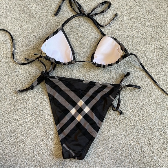 Burberry plaid black bikini swimsuit XS - Picture 5 of 15